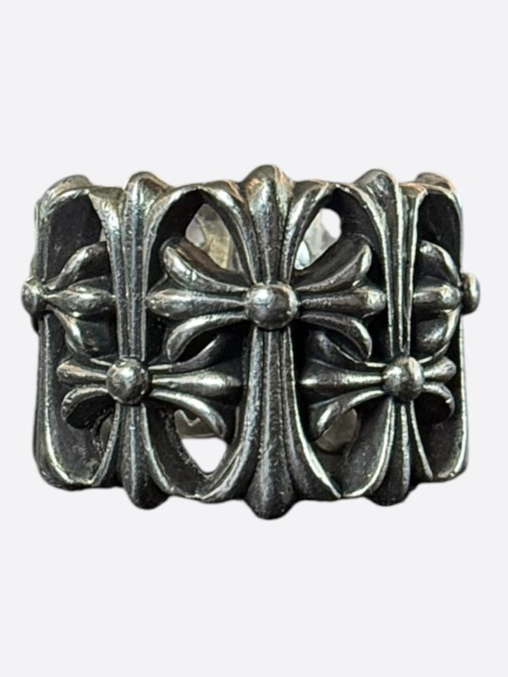 Chrome Hearts Silver Cemetery Cross Ring